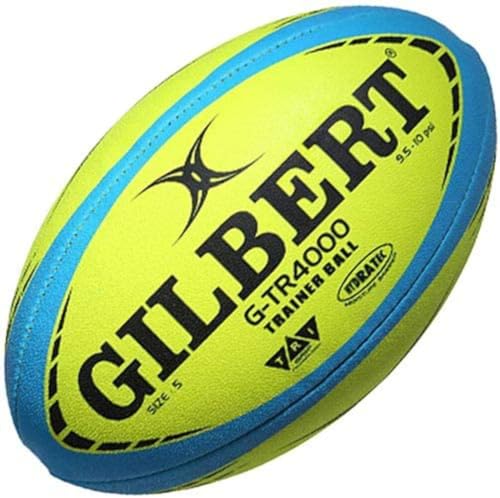 Gilbert G-TR4000 RugbyTraining Ball – Hand Stitchedwith Patented Triangular Grip –Durable 3-Ply WaterproofSurface for College & ClubPractice
