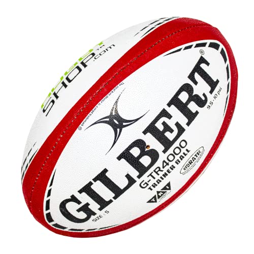 World Rugby Shop X GilbertG-TR4000 Rugby Ball - Adultand Youth Sizes 3, 4, and 5 -Hand Stitched - 3 PlyConstruction