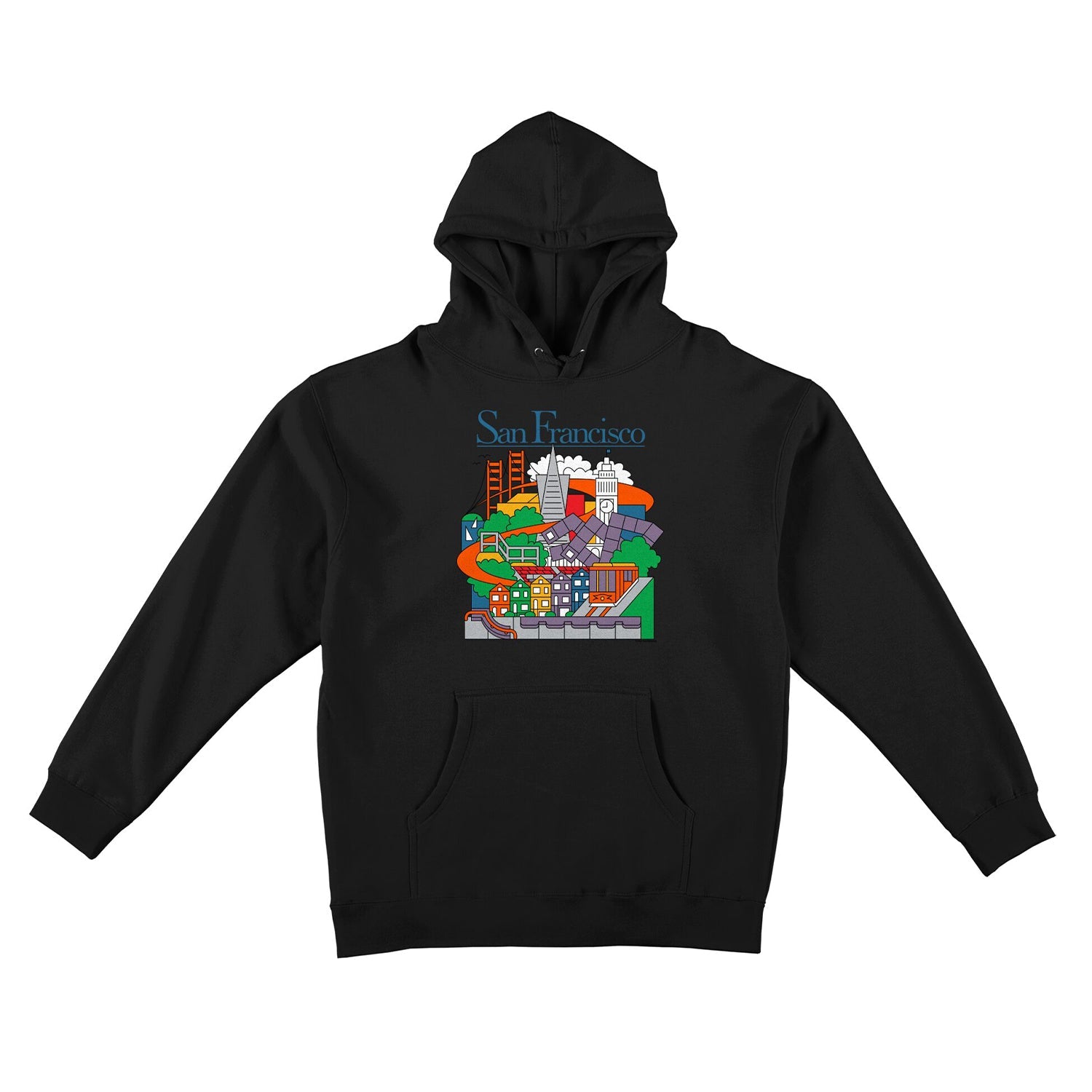 Real Skateboards Hoody SF Travel Black