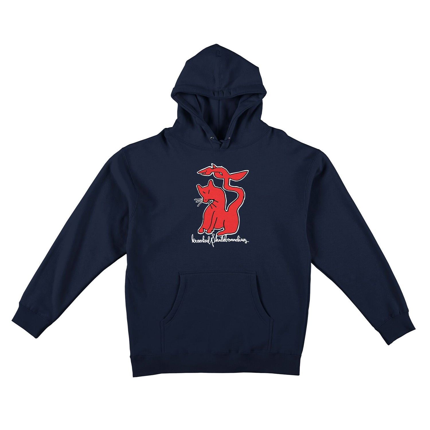 Krooked Skateboards Hoody Kat Serpent Pullover Navy/Red/White/Black