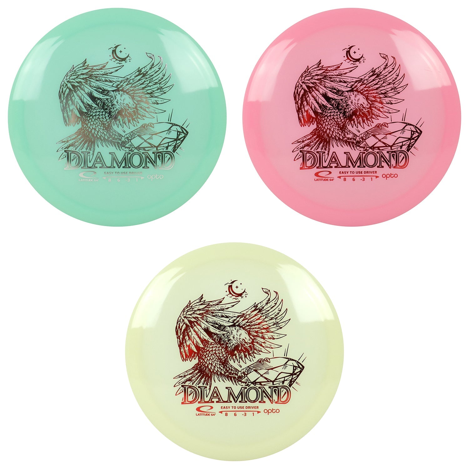 Latitude 64 Disc Golf Opto Moonshine Diamond Fairway Driver 8/6/-3/1 - Choose Exact Disc