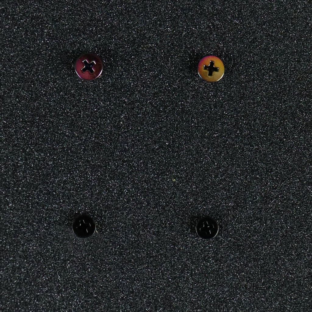 Dime Bag Skateboard Mounting Hardware 1" Phillips Black and Oil Slick Bolts / Silver Nuts