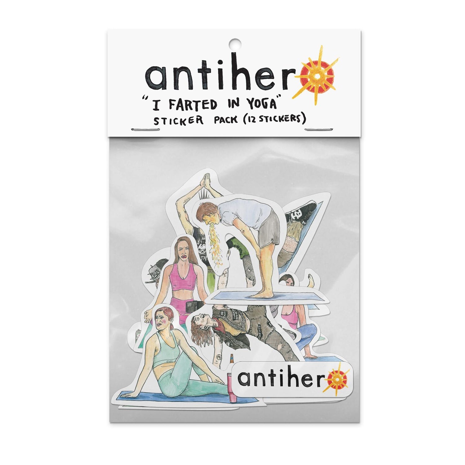 Anti Hero Skateboards Sticker Pack I Farted in Yoga Class 12-Pack