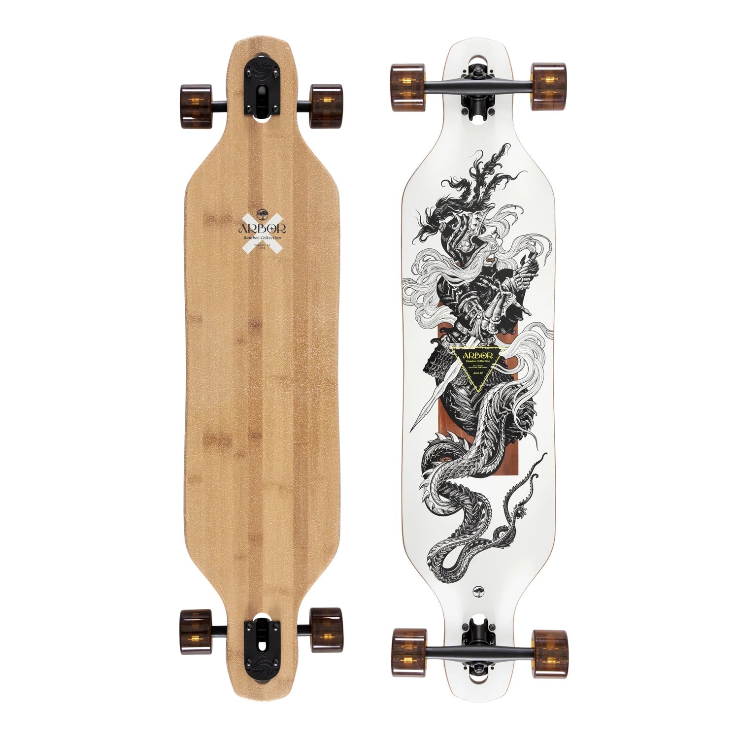 Arbor Longboard Complete Bamboo Axis 40 K Darmaeva Drop Through 9.375" x 40"