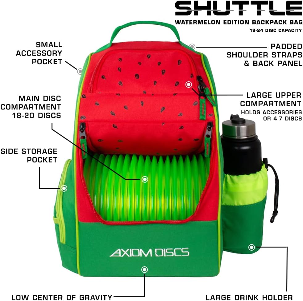 Axiom Discs Disc Golf Backpack Bag - Shuttle Backpack - Holds 18-24 Discs