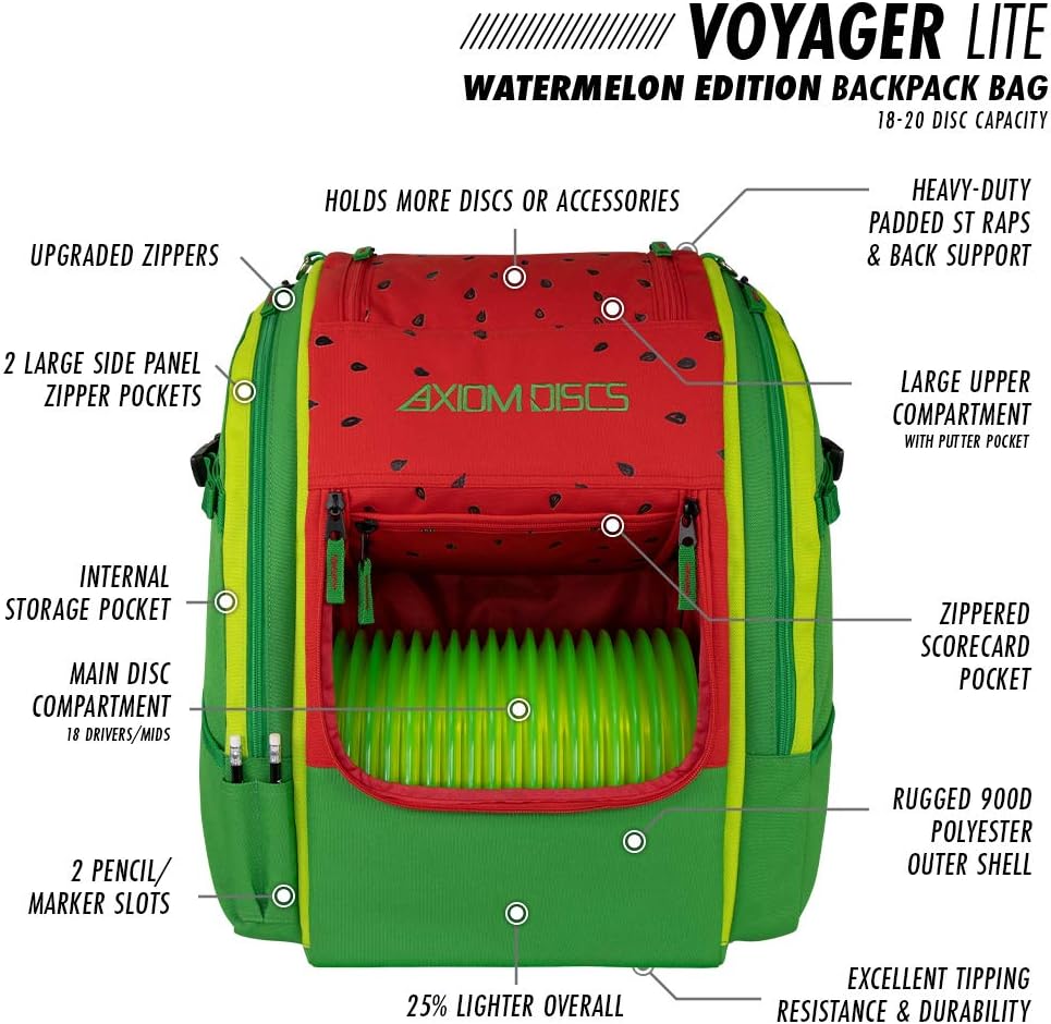 Axiom Discs Disc Golf Backpack Bag - Voyager Lite Backpack - Holds 22 Discs