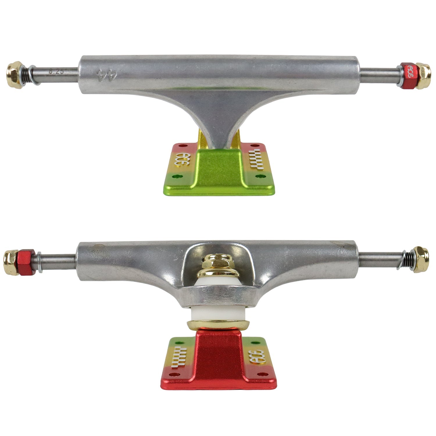 Ace Skateboard Trucks AF1 Ital (Green/Red/Gold) 44 (8.25" Axle) Pair