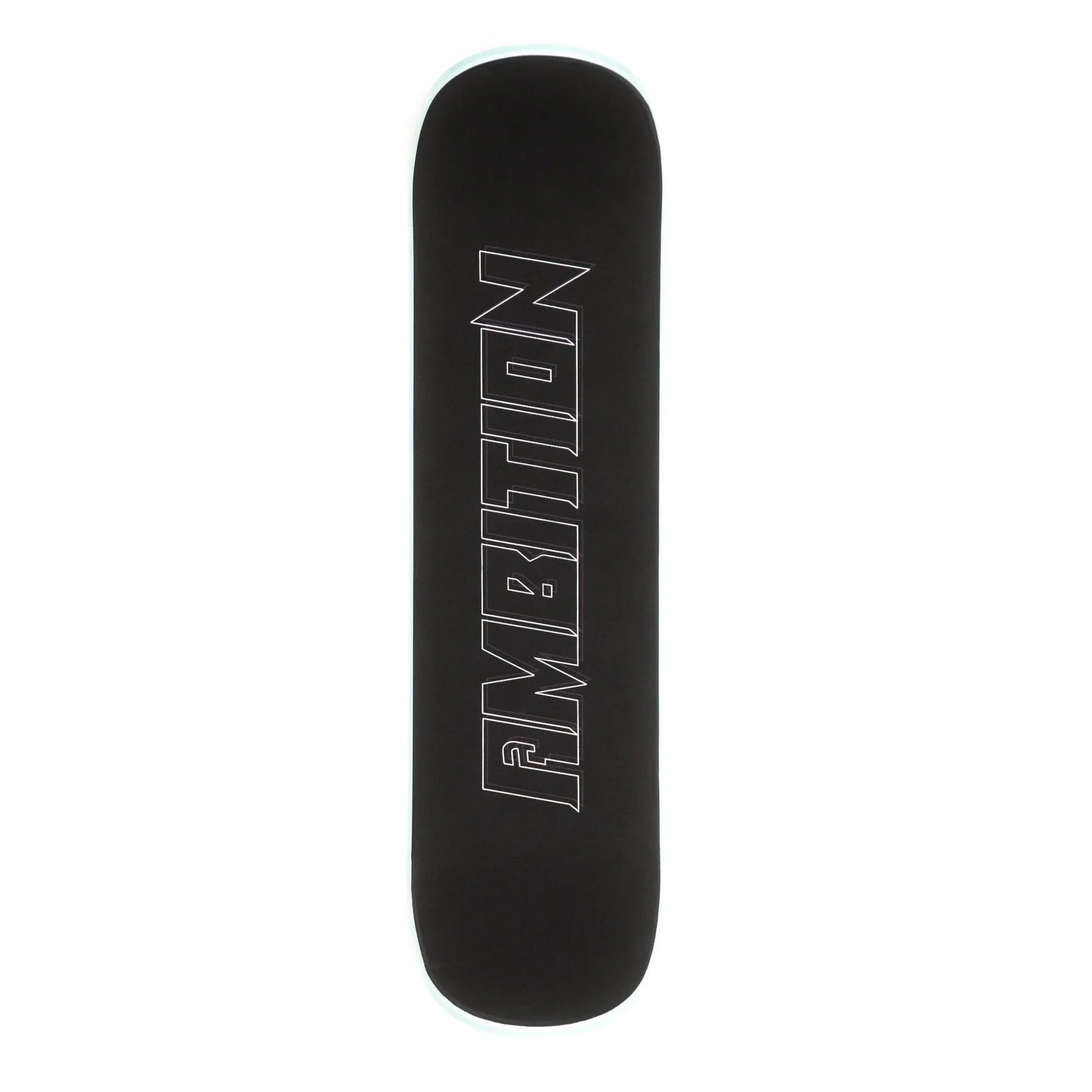 Ambition Snowskate Jib Ice 8.5" x 33" Plastic Snow Skate Deck with Foam Grip Applied and Studded Grip Add On