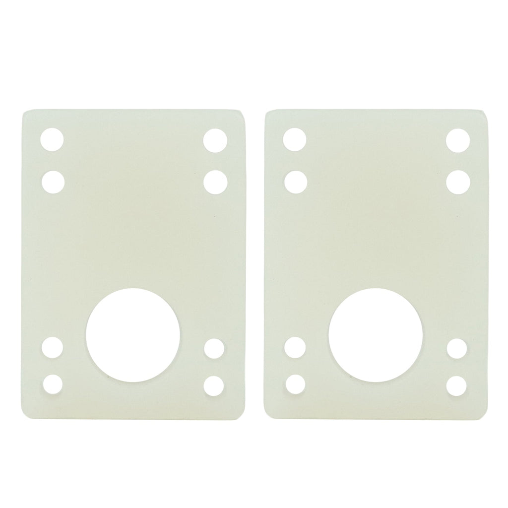Longboard Angled Riser Pad Set - 5/16" to 9/16" Wedge Risers - Clear (White)