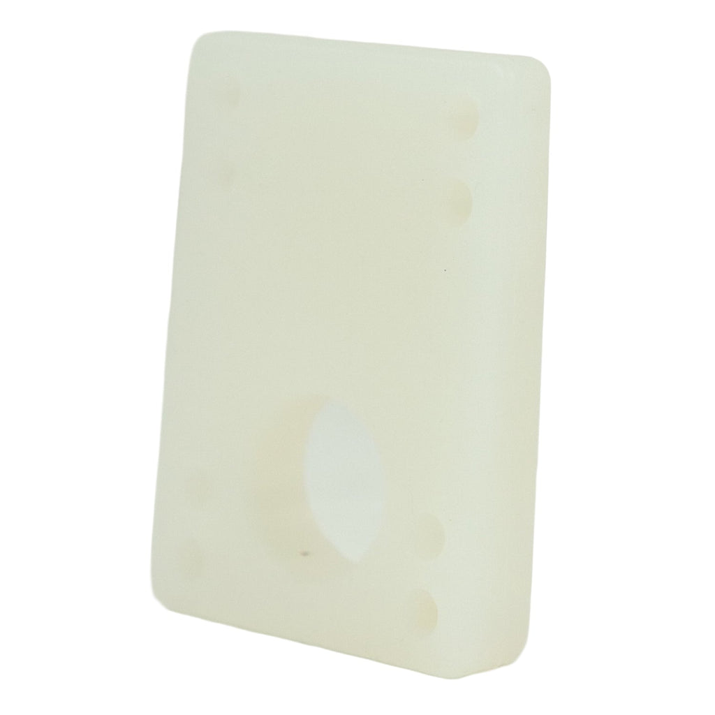 Longboard Angled Riser Pad Set - 5/16" to 9/16" Wedge Risers - Clear (White)