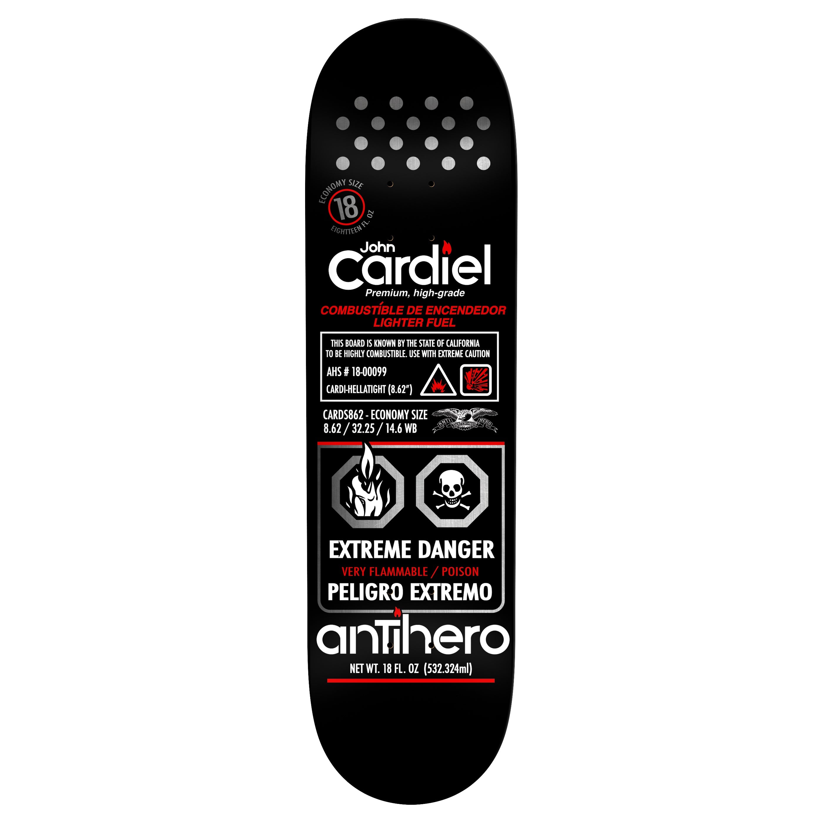 Anti Hero Skateboard Deck Cardiel Fueld Up 8.62" x 32.25"
