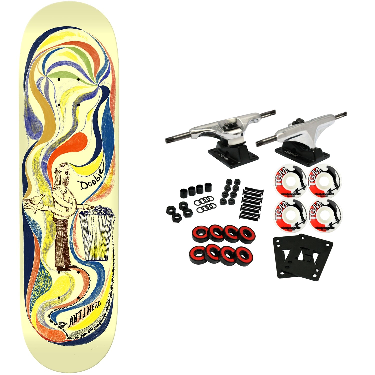 Anti Hero Skateboard Complete Doobie Expressions Cream 8.75" x 31.75"