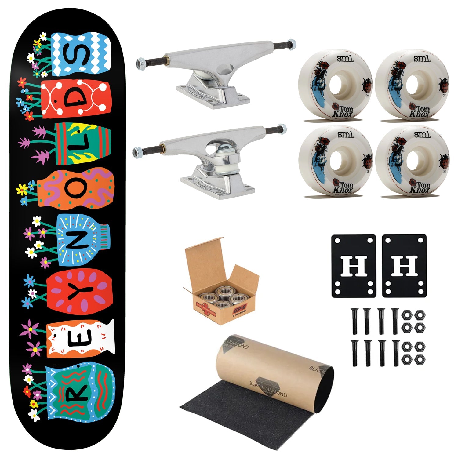 Baker Premium Complete Skateboard Reynolds Pots and Flowers 8.5" Ft. Krux/SML/Independent