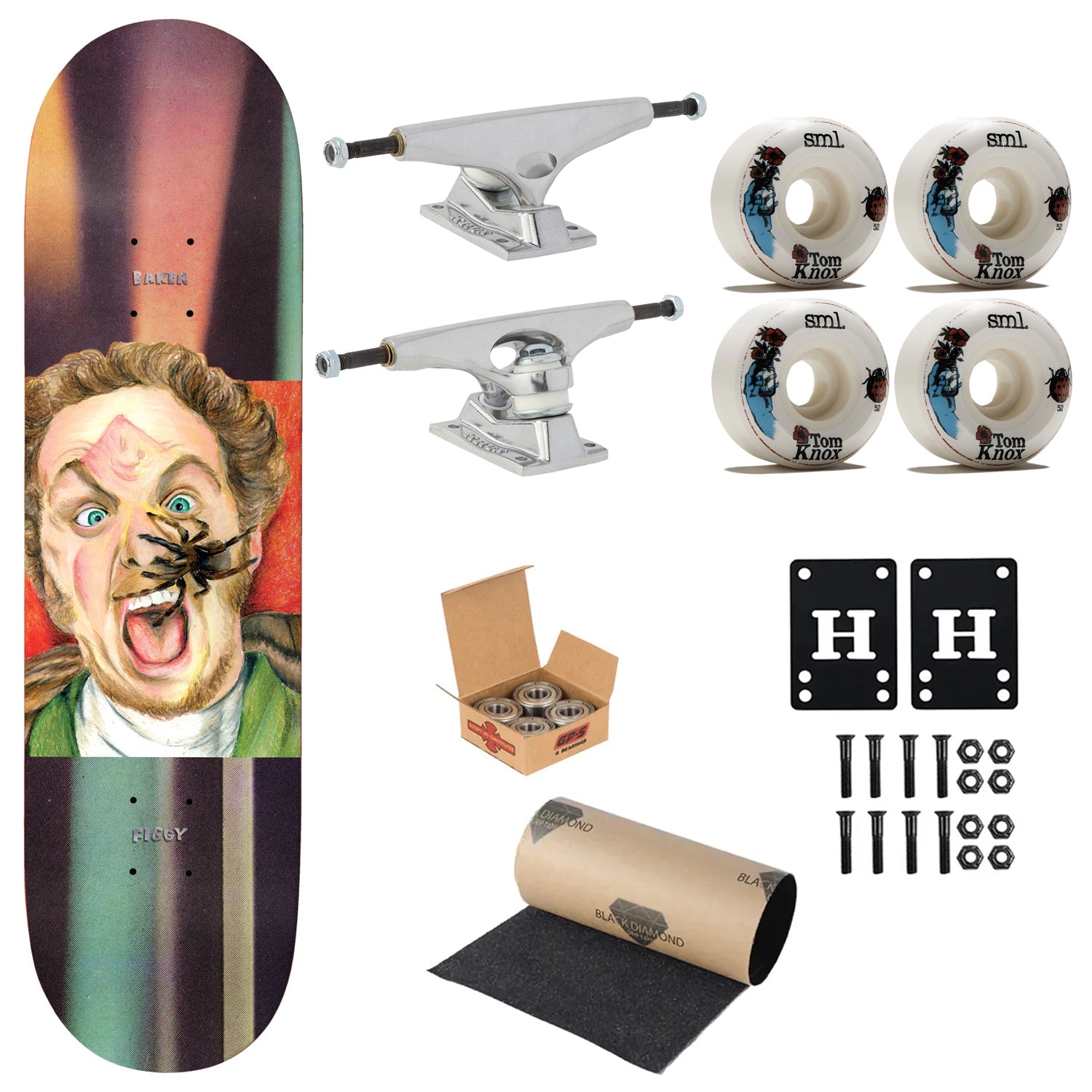 Baker Premium Complete Skateboard Figgy Block Busters 8.475" Ft. Krux/SML/Independent