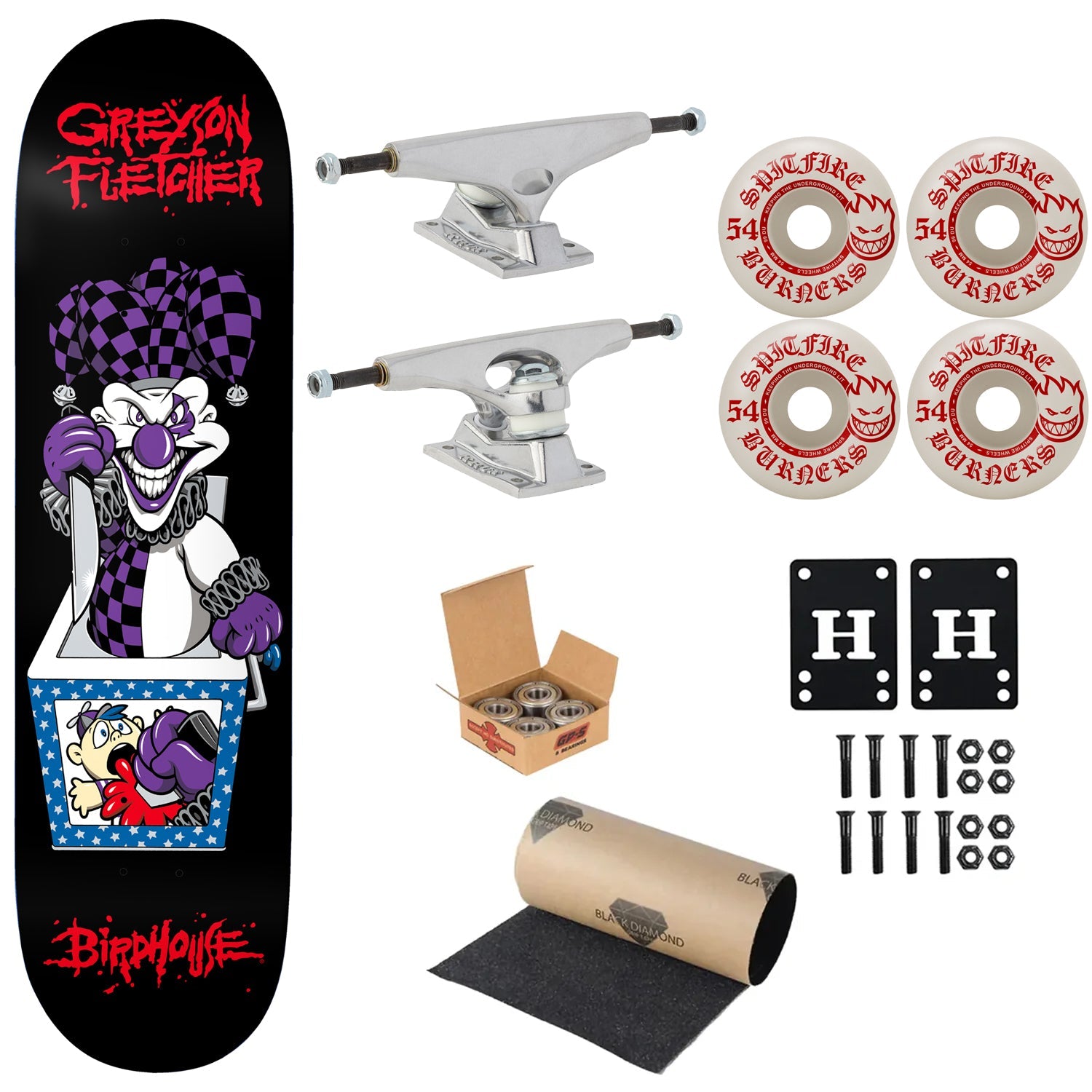 Birdhouse Premium Complete Skateboard Fletcher Joker 8.475" Ft. Krux/Spitfire/Independent