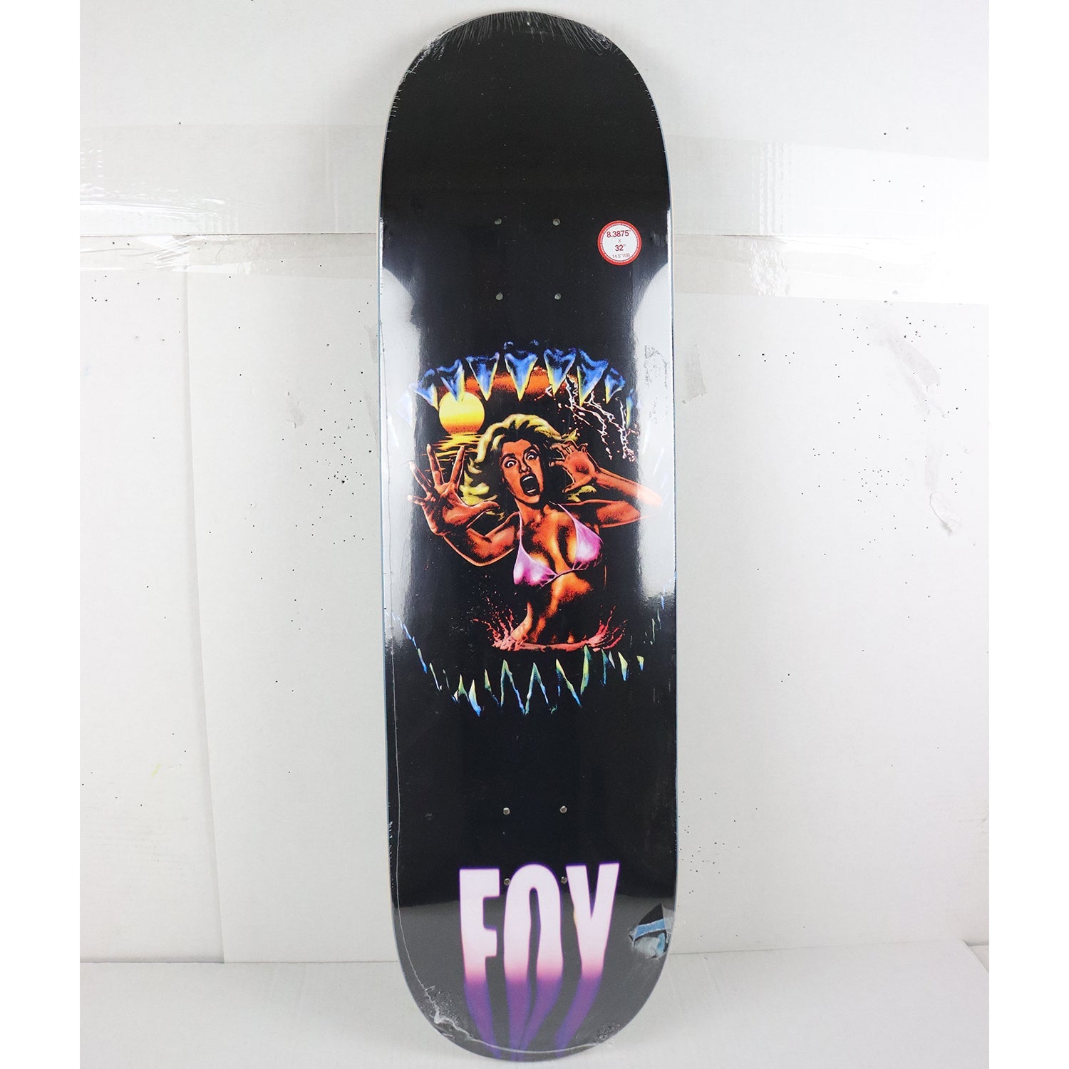 Scratched Deathwish Skateboard Deck Jamie Foy Jaws Black 8.38" x 32"