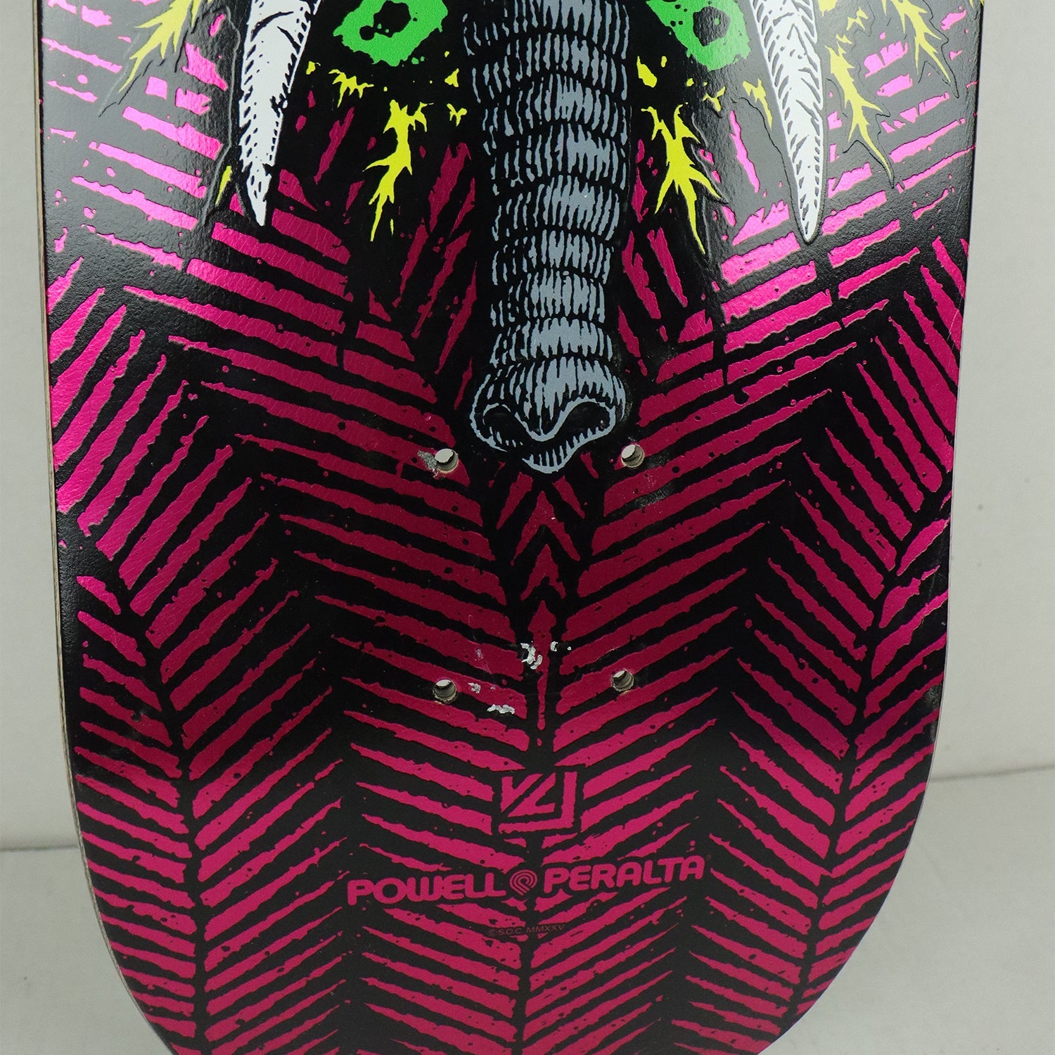 Blem Powell Peralta Skateboard Deck Flight Mike Vallely Elephant Pink Foil 8.63" with Grip