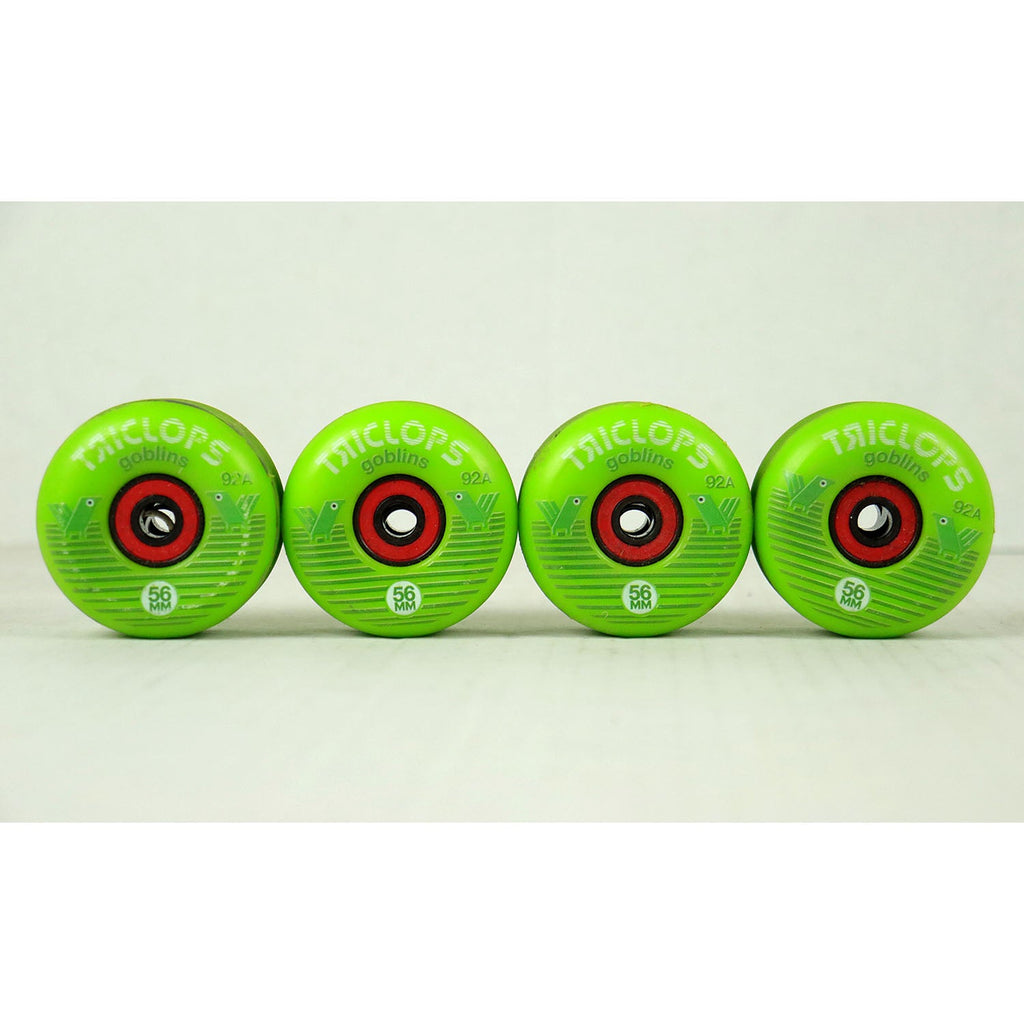 Blem Triclops Skateboard Wheels Goblin 56mm 92A with Abec 5 Bearings
