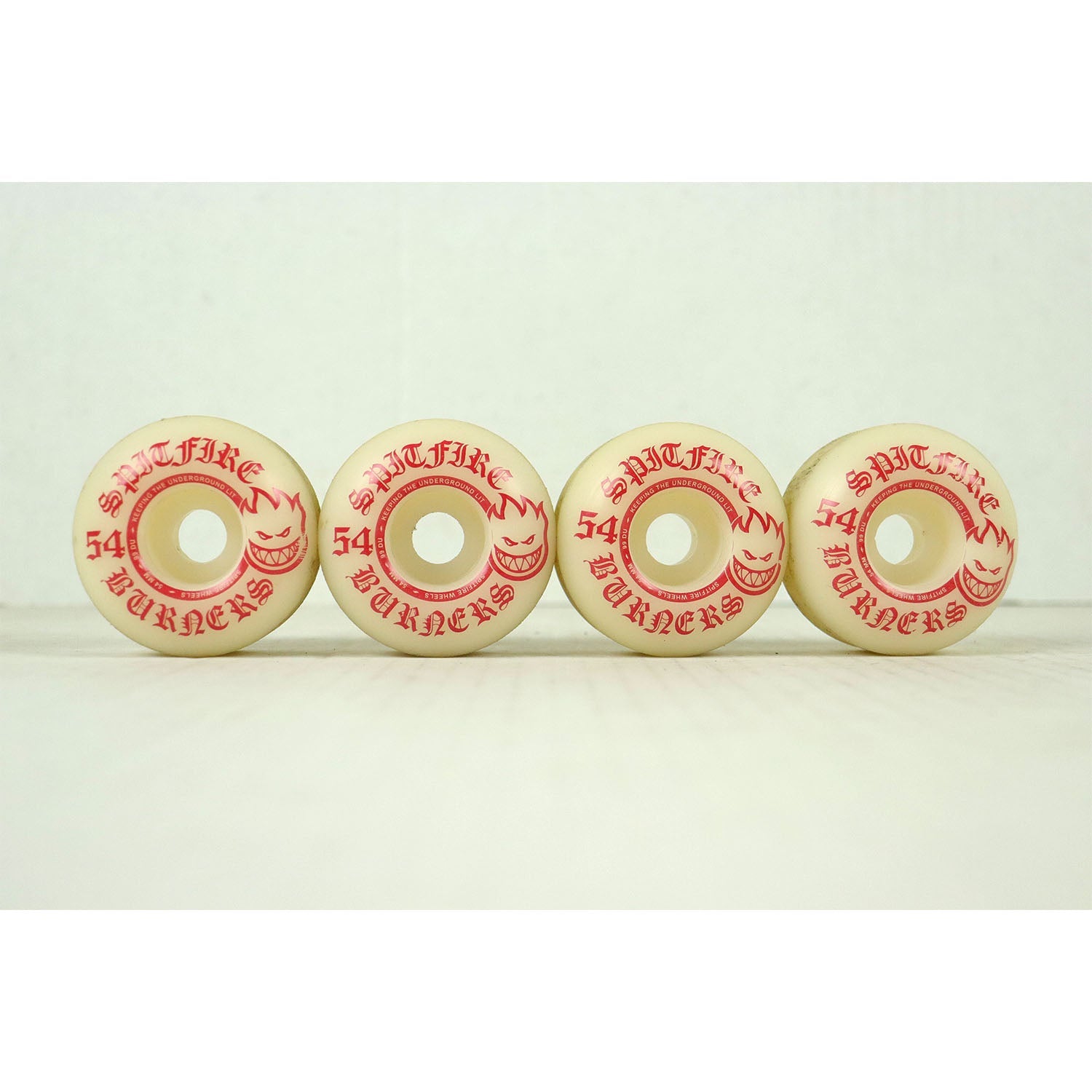 Blem Spitfire Skateboard Wheels Burners 54mm 99A White/Red