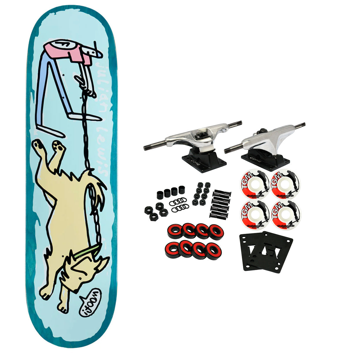 Foundation Skateboard Complete Lewis Back Off Bro (Assorted) 8.63" x 32.47"