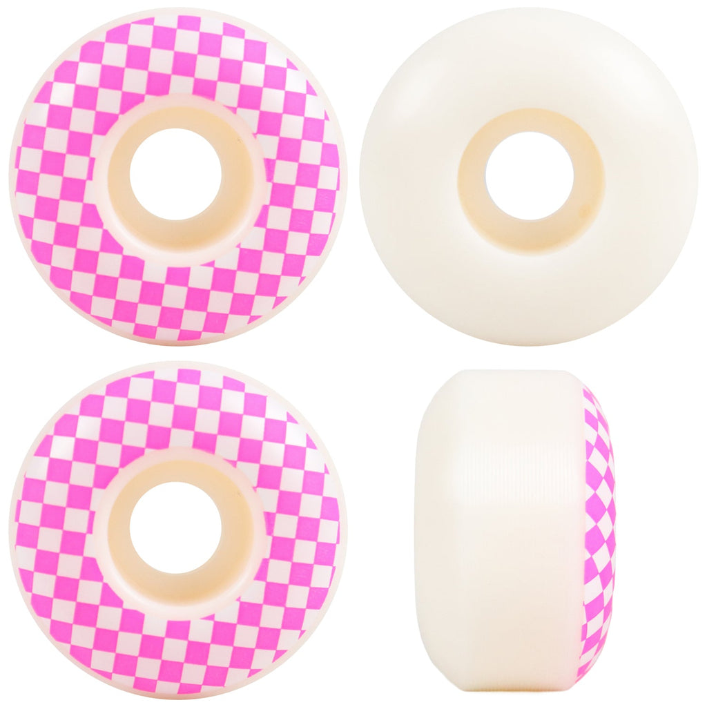 Skateboard Wheels 52mm x 31mm 100A High Rebound Checker White/Pink