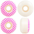 Skateboard Wheels 52mm x 31mm 100A High Rebound Checker White/Pink