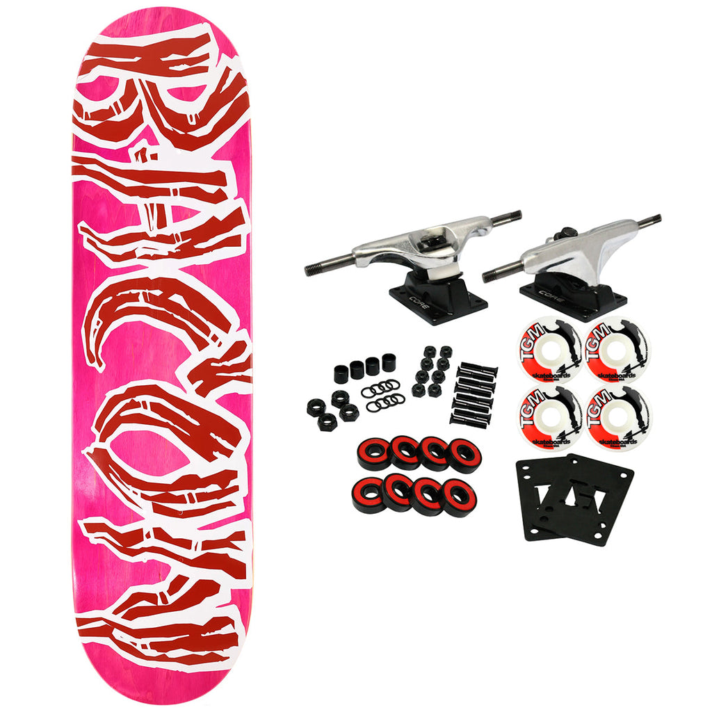 Bacon Skateboard Complete Logo Veneer Pink 8.5" x 32.5"