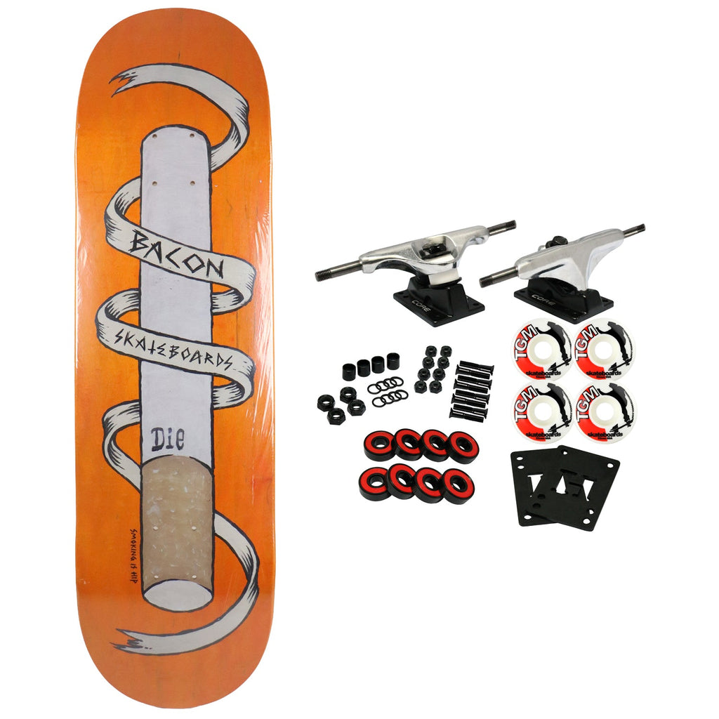 Bacon Skateboard Complete Smoking is Hip Blue 8.6" x 32.63"