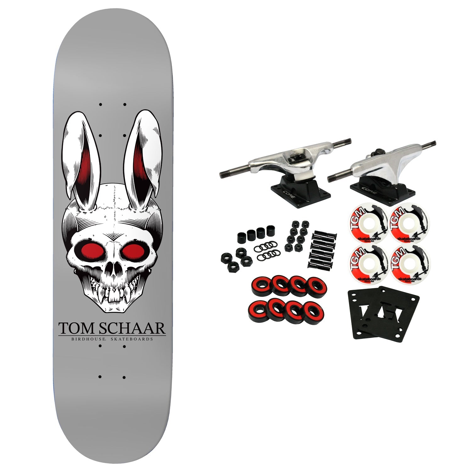 Birdhouse Skateboard Complete Tom Scharr Rabbit Skull 8.38" x 32"