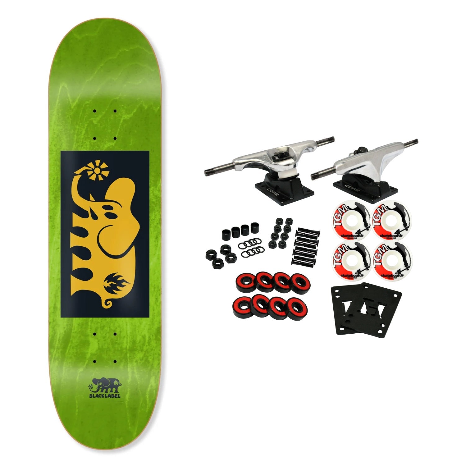 Black Label Skateboard Complete Elephant Block Yellow Assorted 8.25" x 32.12"