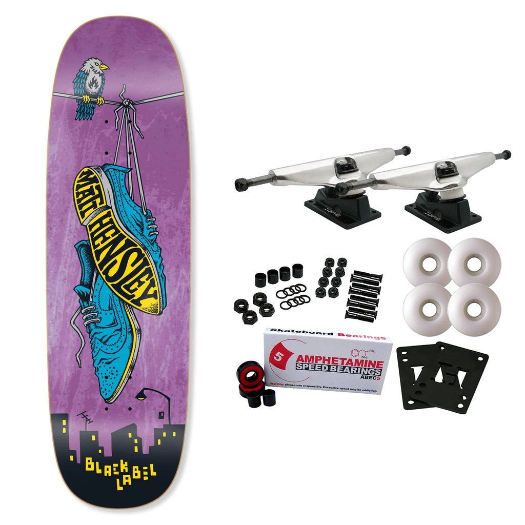 Black Label Skateboard Complete Matt Hensley Wingtips Tugboat Assorted 9.5" x 32.125"