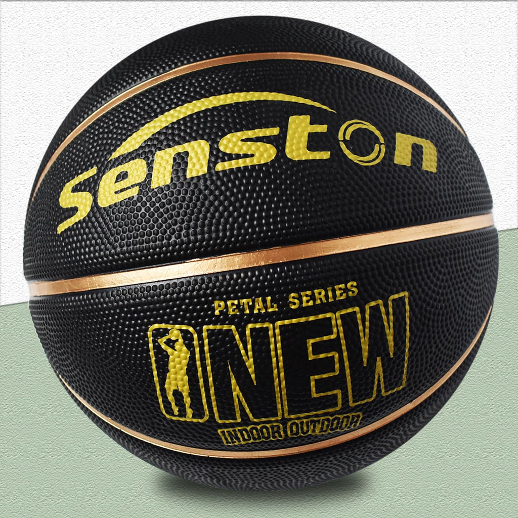 Senston 27.5''/29.5'' OutdoorBasketball ExcellentElasticity/Grip RubberBasketballs with Pump, DurableSize 5/7 Men Basketball