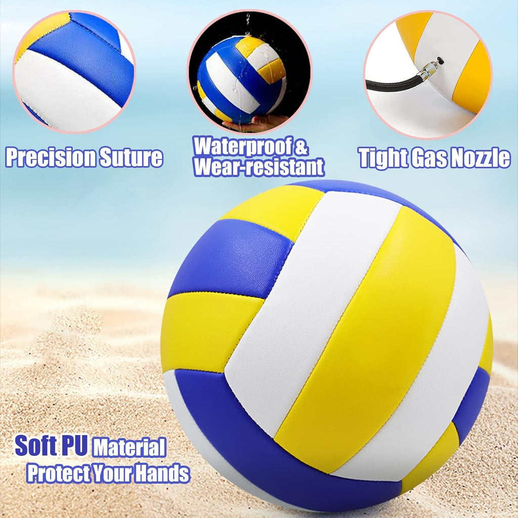 Magicorange Volleyball, 1 PackOfficial Size 5 Volleyballs- PULeather Indoor Outdoor SoftTouch Volleyballs for BeachPlay, Game,Gym,Training-Includes Ball Pump