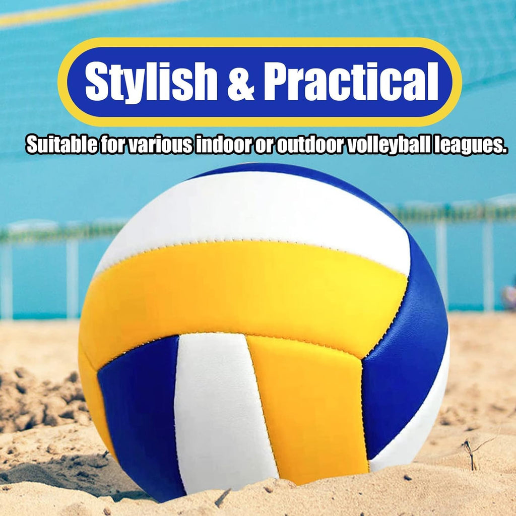 Magicorange Volleyball, 1 PackOfficial Size 5 Volleyballs- PULeather Indoor Outdoor SoftTouch Volleyballs for BeachPlay, Game,Gym,Training-Includes Ball Pump