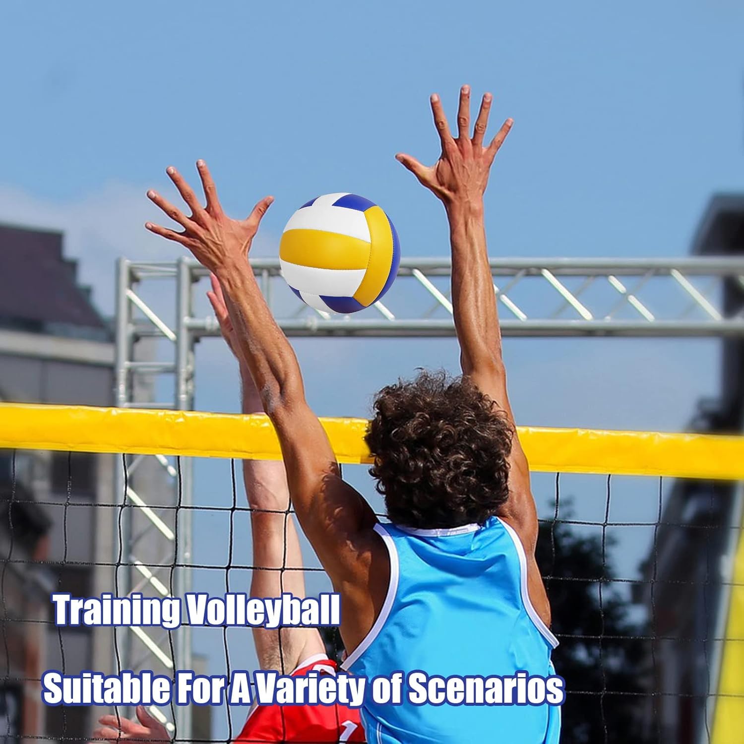 Magicorange Volleyball, 1 PackOfficial Size 5 Volleyballs- PULeather Indoor Outdoor SoftTouch Volleyballs for BeachPlay, Game,Gym,Training-Includes Ball Pump