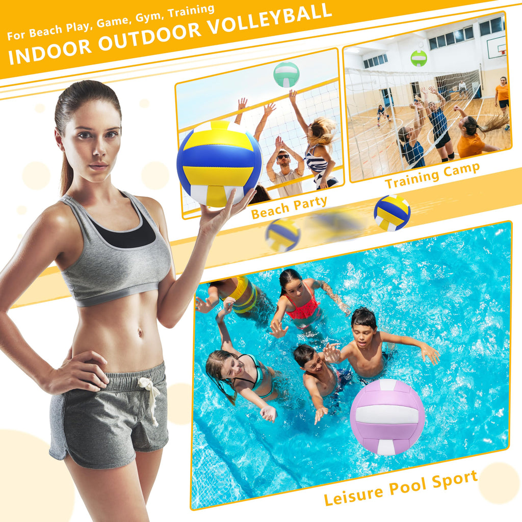 Magicorange Volleyball, 1 PackOfficial Size 5 Volleyballs- PULeather Indoor Outdoor SoftTouch Volleyballs for BeachPlay, Game,Gym,Training-Includes Ball Pump