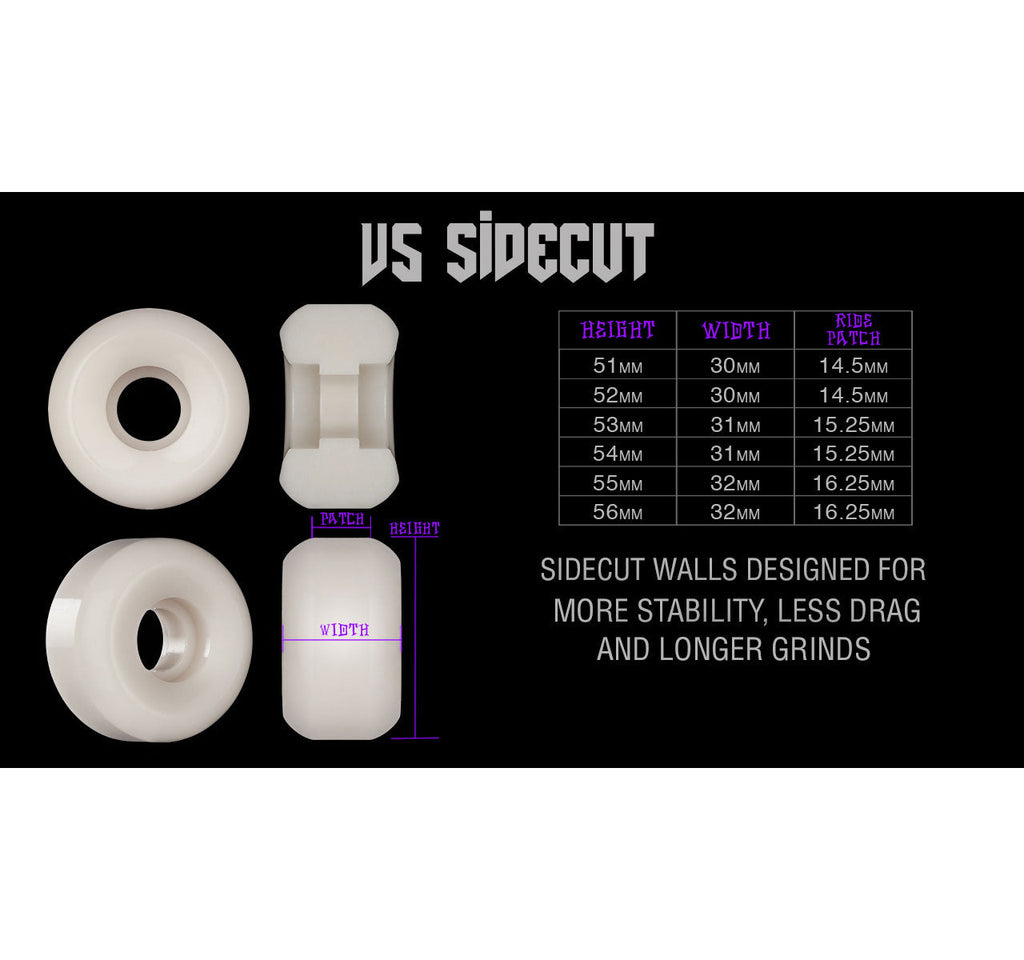 Bones Skateboard Wheels 54mm Original V5 Sidecut 100A Black
