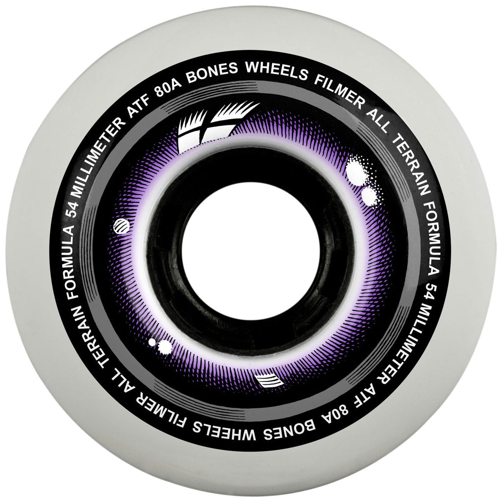 Bones Skateboard Wheels 54mm ATF Filmers All Terrain Formula 80A