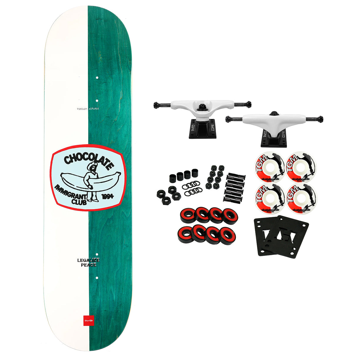 Chocolate Skateboard Complete Alvarez Know Your Rights 8.25" x 31.875"