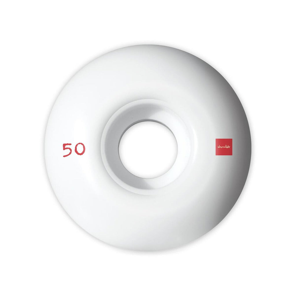 Chocolate Skateboard Wheels Sound System 50mm 99A Classic Shape White