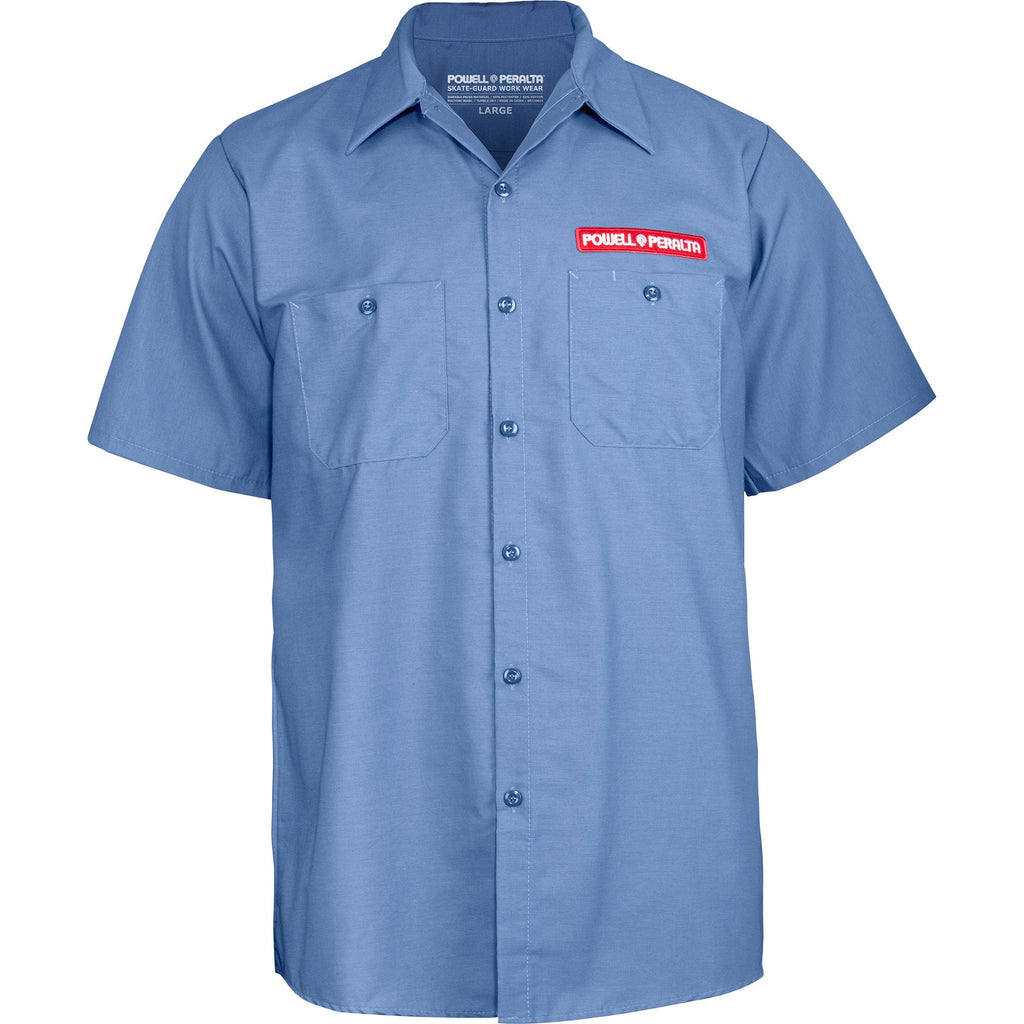 Powell Peralta Skateboards Work Shirt Skateboard Skeleton Postal Blue