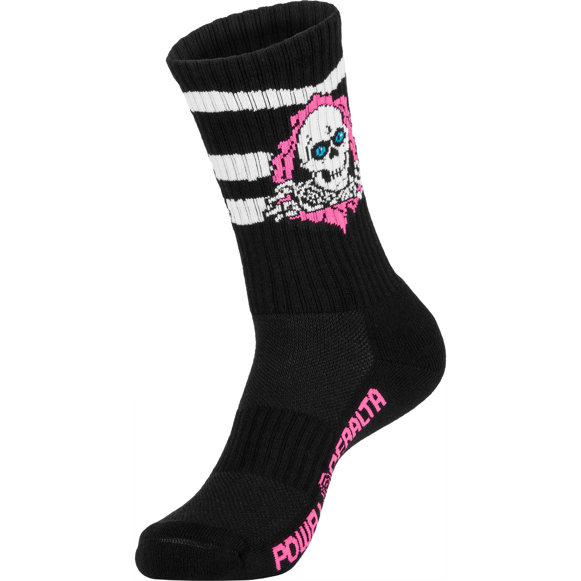 Powell Peralta Skateboards Socks Ripper Rip Stripes Crew Black/Pink