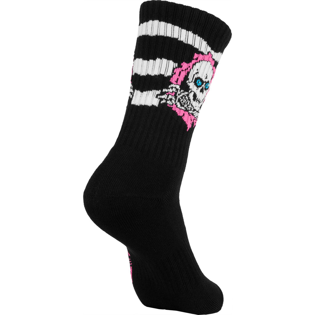 Powell Peralta Skateboards Socks Ripper Rip Stripes Crew Black/Pink