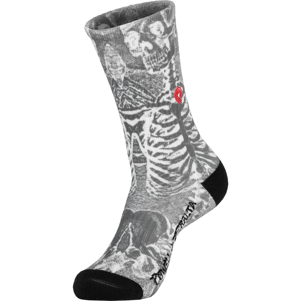 Powell Peralta Skateboards Socks Skull and Sword Skeleton Crew Charcoal