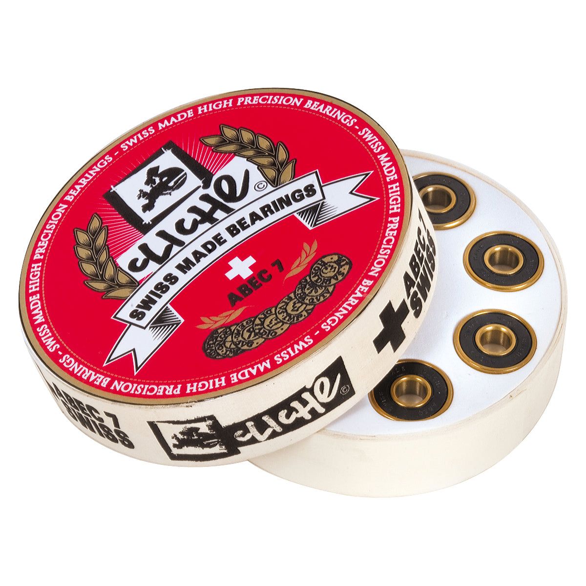 Cliche Skateboard Bearings Camembert Cheese Swiss Made High Precision Abec 7