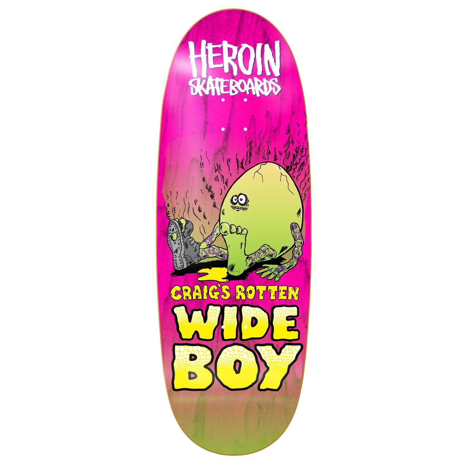 Heroin Skateboard Deck Craig Questions Rotten Wide Boy (Assorted) Assorted 10.75" x 31.3"