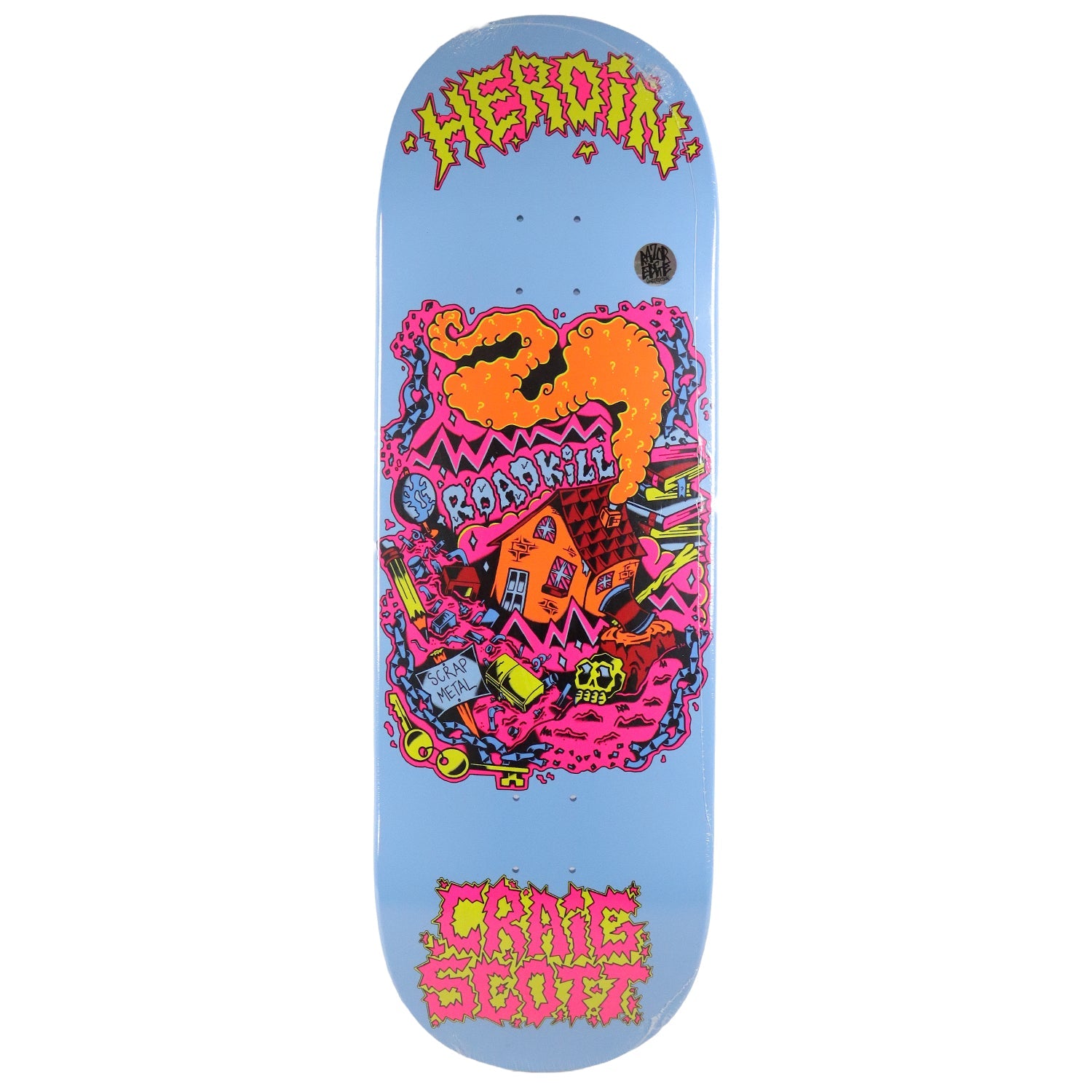 Heroin Premium Skateboard Complete Craig Scrap Metal Slappy Trucks Slime Balls and Quantum Snot Particles Bearings