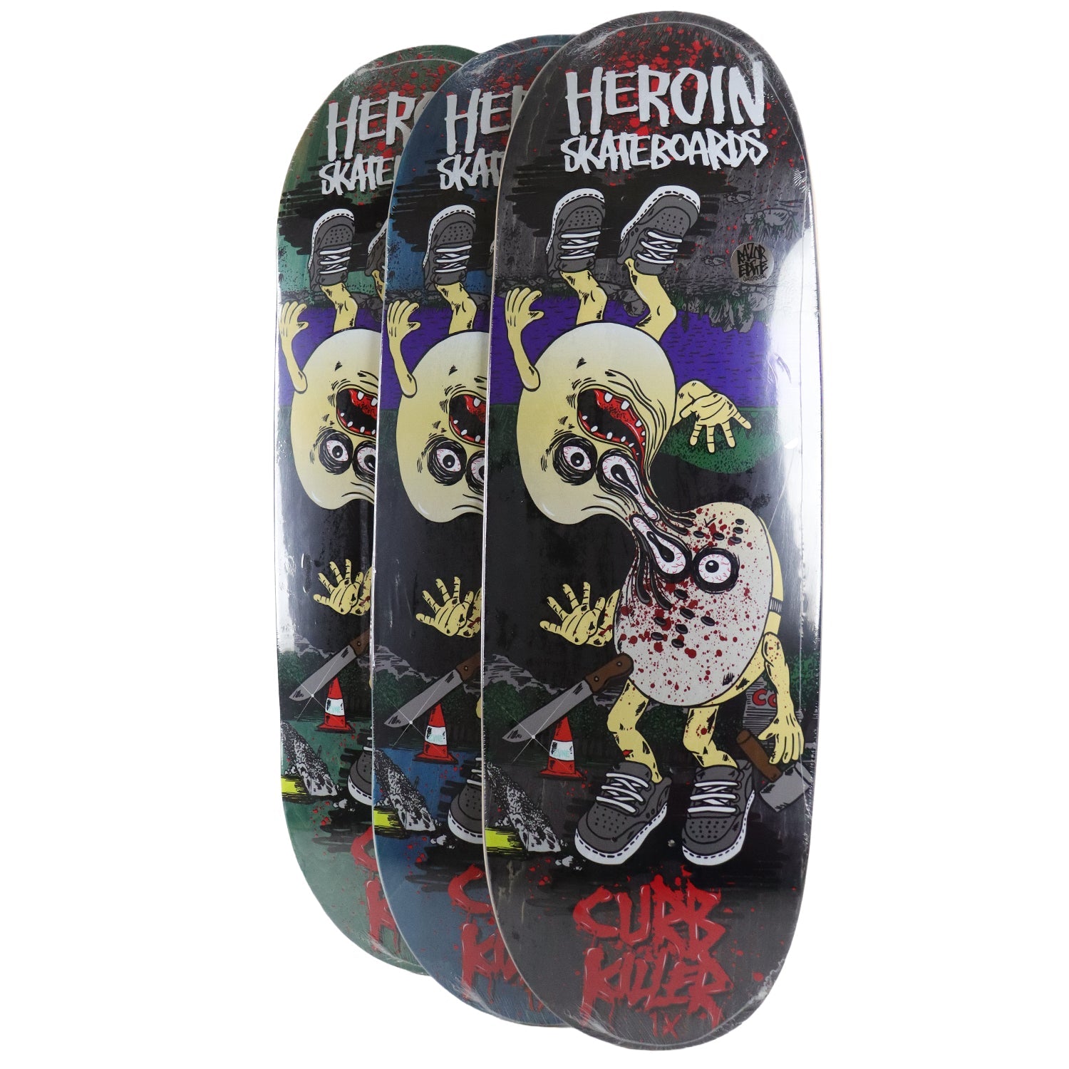 Heroin Skateboard Complete Curb Killer 9 Merged (Assorted) 10" x 32.5"
