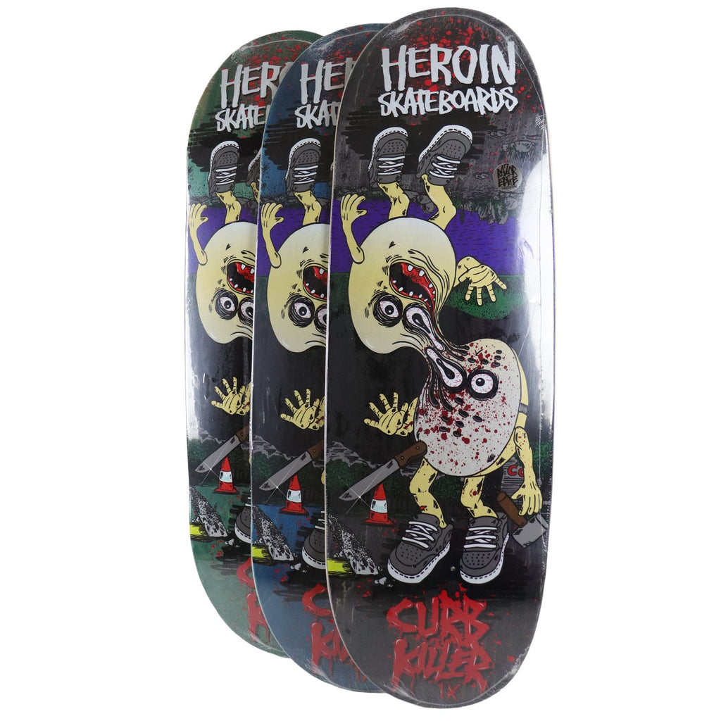 Heroin Premium Skateboard Complete Curb Killer 9 Merged (Assorted) Slappy Trucks Ricta Wheels and Quantum Snot Particles Bearings