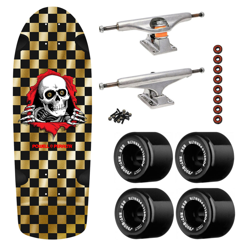 Powell Peralta Skateboard OG Ripper Checker Gold Foil / Independent/ Rat Bones Black